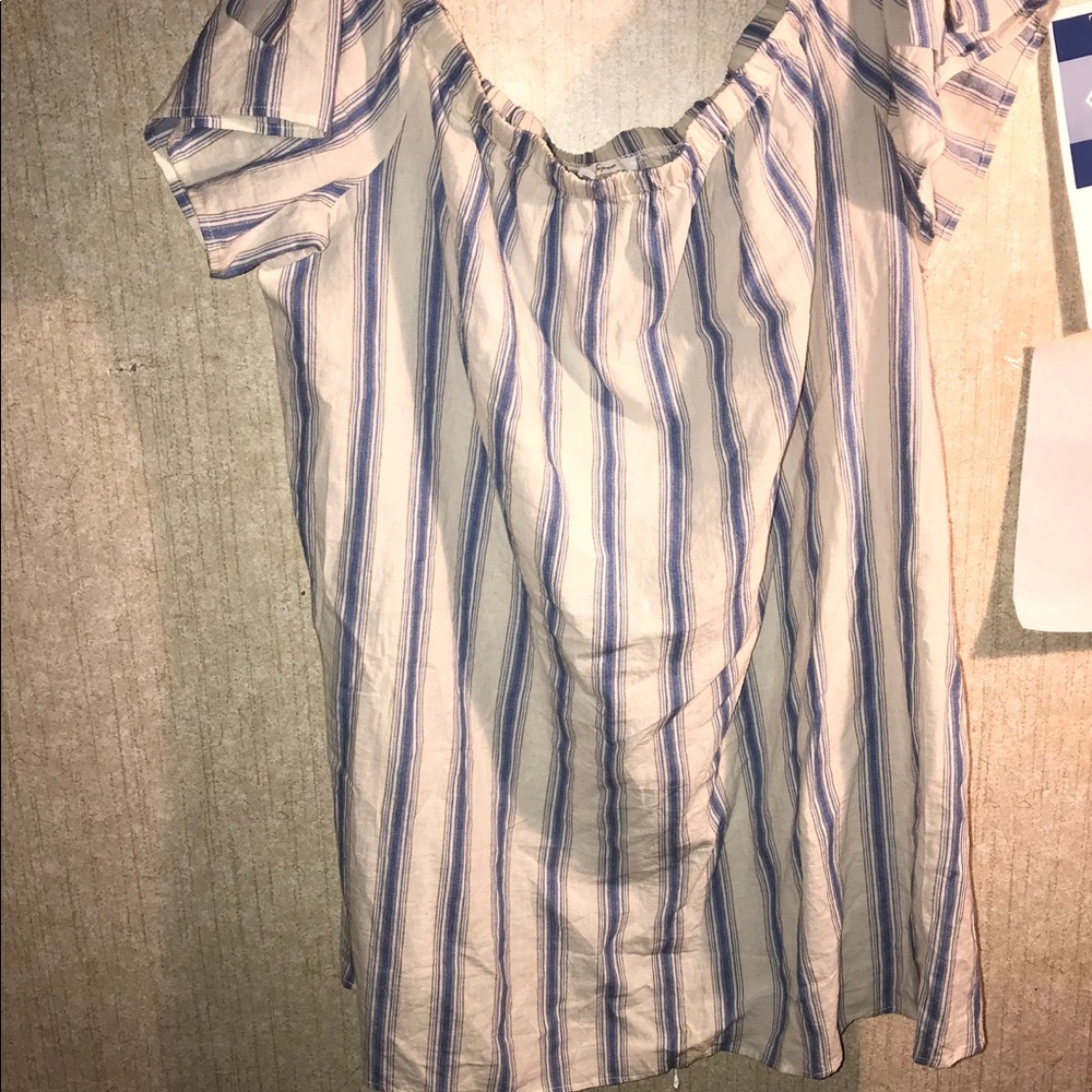 Soprano Off-the-Shoulder Stripe Dress